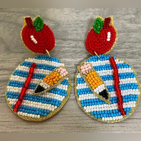 Jewelry - 🎉❤️ NEW Multicolor Teacher School Beaded Earrings